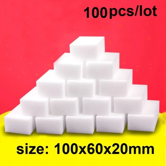 Melamine sponge - for cleaning - for kitchen / bathroom / shoes - 100 piecesCleaning