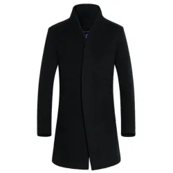 Men's wool coat - long jacket - slim fitJackets