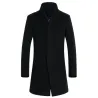 Herren Wollmantel - lange Jacke - Slim Fit