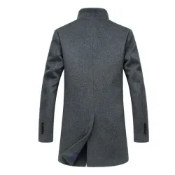 Men's wool coat - long jacket - slim fitJackets