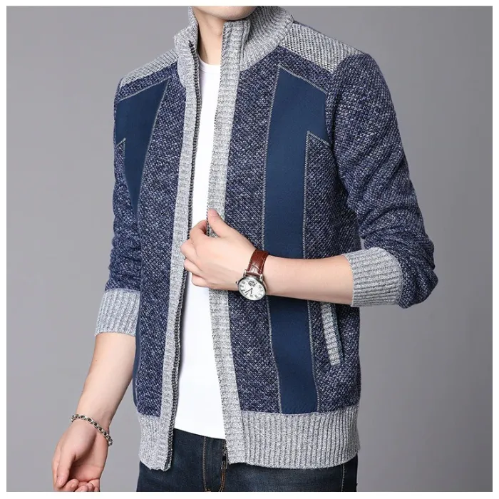Dicker warmer Pullover - kurze Jacke mit Reißverschluss - Kaschmir / Wolle / Fleece