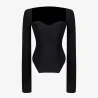 Stylish long sleeve pullover - sexy t-shirt - square collarBlouses & shirts