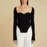 Stylish long sleeve pullover - sexy t-shirt - square collarBlouses & shirts