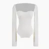 Stylischer Langarmpullover - sexy T-Shirt - eckiger Kragen