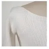 Stylischer Langarmpullover - sexy T-Shirt - eckiger Kragen