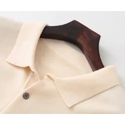 Men's POLO pullover - t-shirt with buttons - cashmereHoodies & Sweatshirt