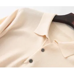 Men's POLO pullover - t-shirt with buttons - cashmereHoodies & Sweatshirt