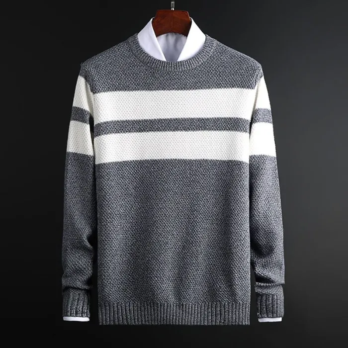 Classic knitted sweater with stripes - cashmere / cottonHoodies & Sweatshirt