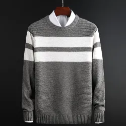 Classic knitted sweater with stripes - cashmere / cottonHoodies & Sweatshirt