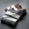 Klassischer Strickpullover mit Streifen - Kaschmir / Baumwolle