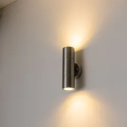 LED wall light - stainless steel lamp - up / down lightningLED-Wandleuchte - Edelstahllampe - Auf-/Ab-Beleuchtung