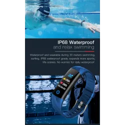 Smart Watch - sports bracelet - Bluetooth - fitness tracker / blood pressure / heart rate monitor - IP68 waterproofSmart-Wear