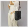 Retro shoulder bag - with rivets / chain strap - leatherHandbags