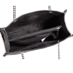 Retro shoulder bag - with rivets / chain strap - leatherHandbags