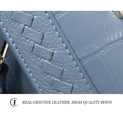 Elegant shoulder bag - genuine leather - stone patternHandbags