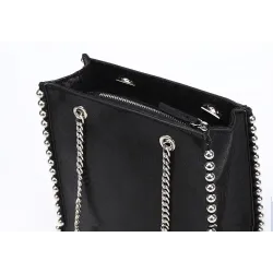 Retro shoulder bag - with rivets / chain strap - leatherHandbags