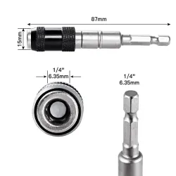Magnetic screw drill bit - adjustable - pivoting tip holder - 1/4" hex shank - extension - adapterScrewdrivers