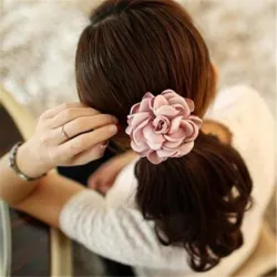 Elegantes elastisches Haarband - mit großer Rose