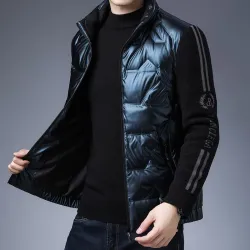 Modische Kurzjacke - glänzende Daunen-Winterwindjacke