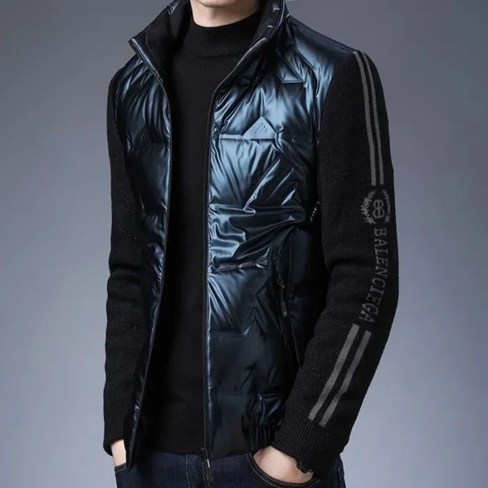 Modische Kurzjacke - glänzende Daunen-Winterwindjacke