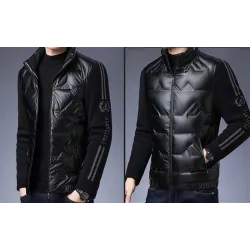 Modische Kurzjacke - glänzende Daunen-Winterwindjacke