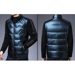 Modische Kurzjacke - glänzende Daunen-Winterwindjacke