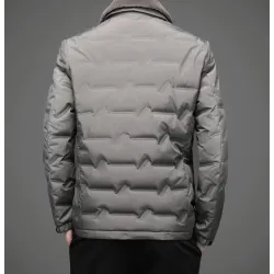 Fashionable warm short jacket - down windbreaker - with detachable fur collarJackets