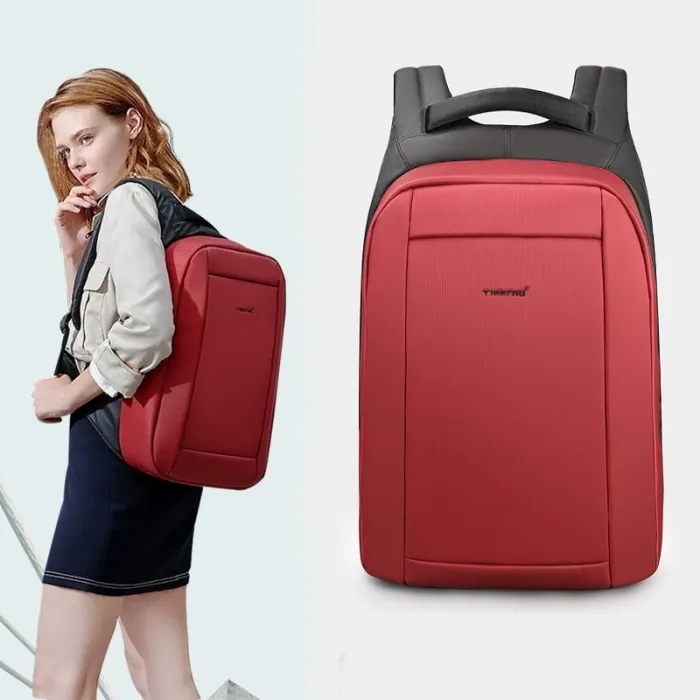 Modischer Rucksack - diebstahlsicher - USB-Ladeanschluss / Kopfhöreranschluss - für 15,6-Zoll-Laptop - wasserdicht