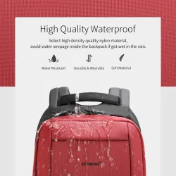 Modischer Rucksack - diebstahlsicher - USB-Ladeanschluss / Kopfhöreranschluss - für 15,6-Zoll-Laptop - wasserdicht