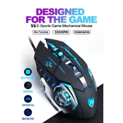 Professionelle optische Gaming-Maus - 6 Tasten - kabelgebunden - 3200 DPI - LED - geräuschlos