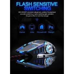 Professionelle optische Gaming-Maus - 6 Tasten - kabelgebunden - 3200 DPI - LED - geräuschlos
