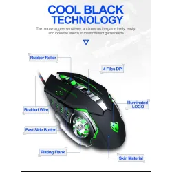 Professionelle optische Gaming-Maus - 6 Tasten - kabelgebunden - 3200 DPI - LED - geräuschlos