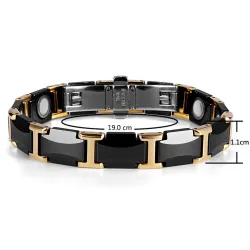 Magnetarmband - schwarzer Keramik-Wolfram-Stahl - Unisex