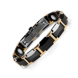 Magnetarmband - schwarzer Keramik-Wolfram-Stahl - Unisex