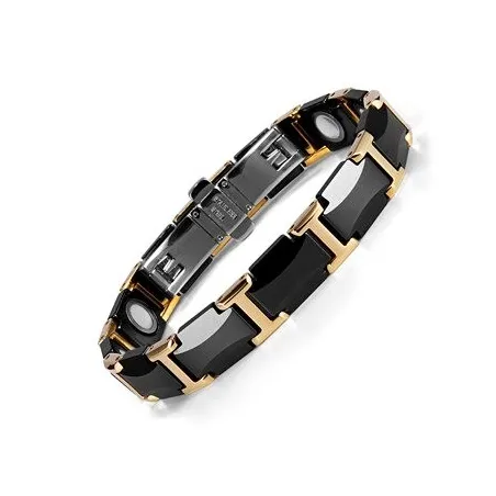Magnetarmband - schwarzer Keramik-Wolfram-Stahl - Unisex