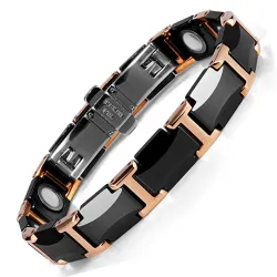 Magnetarmband - schwarzer Keramik-Wolfram-Stahl - Unisex