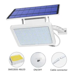Outdoor-Gartenwandleuchte - wasserdichte Solarlampe - verstellbar - 48 LED