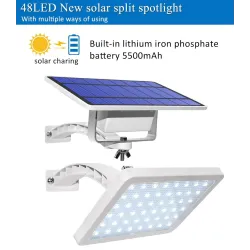 Outdoor-Gartenwandleuchte - wasserdichte Solarlampe - verstellbar - 48 LED