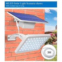 Outdoor-Gartenwandleuchte - wasserdichte Solarlampe - verstellbar - 48 LED