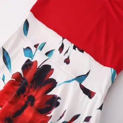 Elegant long dress - summer flowers print - plus sizeDresses