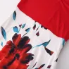 Elegantes langes Kleid - Sommerblumenprint - Übergröße