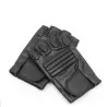 Schwarze Lederhandschuhe - Fitness / Fitnessstudio / Radfahren - halber Finger