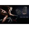Schwarze Lederhandschuhe - Fitness / Fitnessstudio / Radfahren - halber Finger