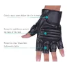 Schwarze Lederhandschuhe - Fitness / Fitnessstudio / Radfahren - halber Finger