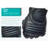 Schwarze Lederhandschuhe - Fitness / Fitnessstudio / Radfahren - halber Finger