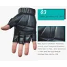 Schwarze Lederhandschuhe - Fitness / Fitnessstudio / Radfahren - halber Finger