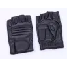 Schwarze Lederhandschuhe - Fitness / Fitnessstudio / Radfahren - halber Finger