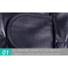 Schwarze Lederhandschuhe - Fitness / Fitnessstudio / Radfahren - halber Finger