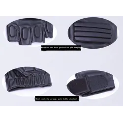 Schwarze Lederhandschuhe - Fitness / Fitnessstudio / Radfahren - halber Finger