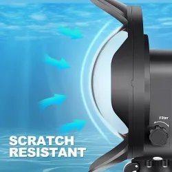 Tauchkuppelanschluss - wasserdichtes Filtergehäuse - umschaltbar - für GoPro Hero 7 6 5 Schwarz